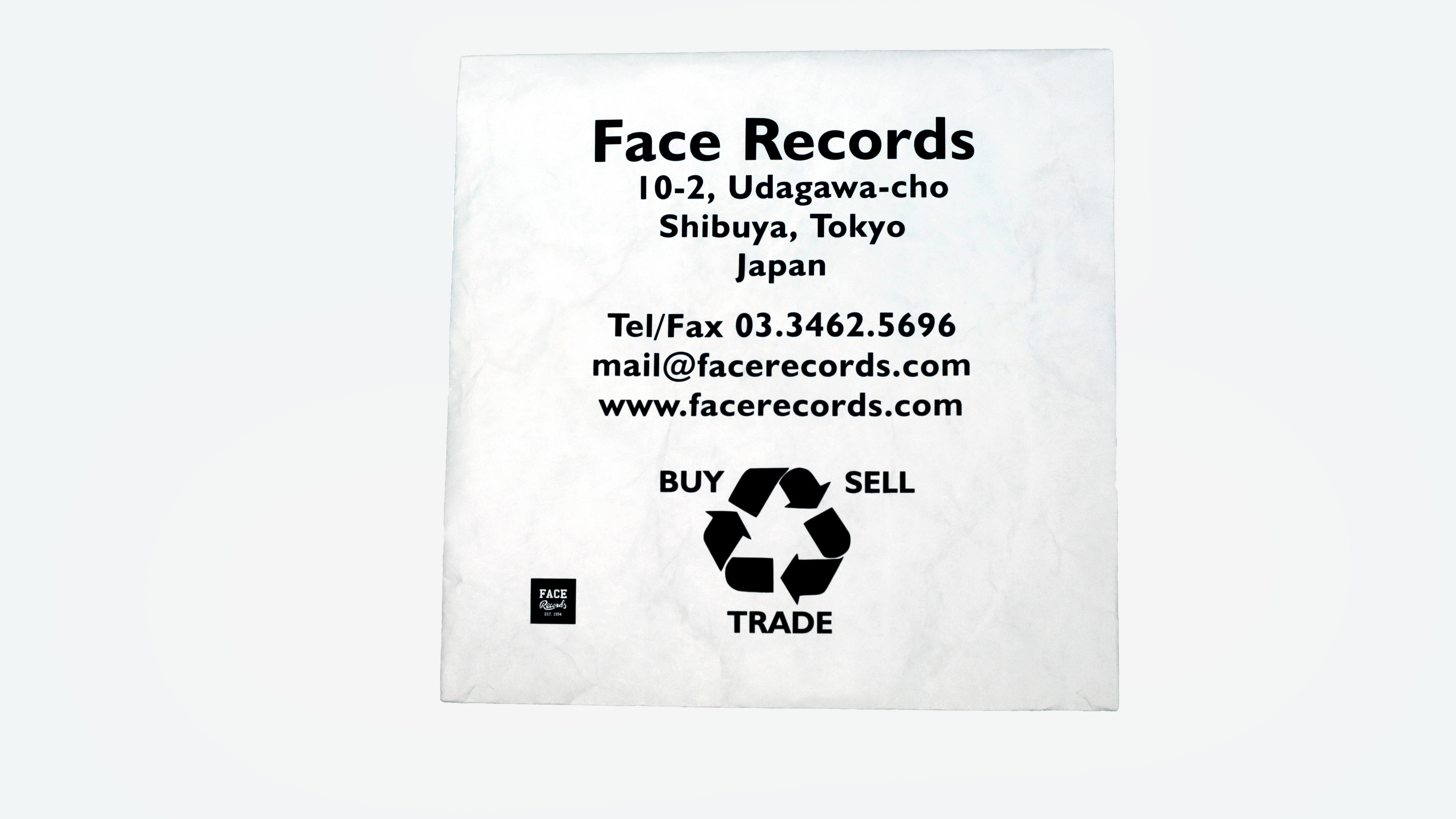 TB-22SS001 FACE RECORDS TYVEK RECORD BAG - WH FREE