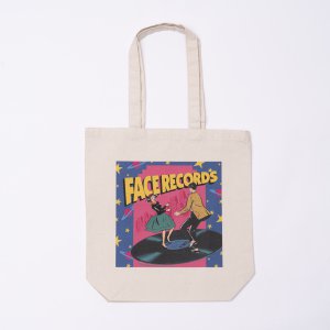 FACE RECORDS×STEREO TENNIS PRINT TOTE BAG / FACE RECORDS×STEREO TENNIS PRINT TOTE BAG