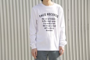 FACE RECORDS LONG SLEEVE T-SHIRTS/ 22FW WH L